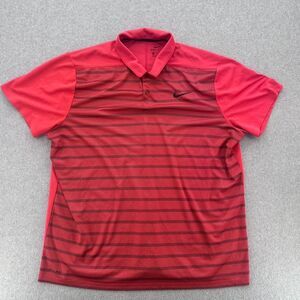 Nike Golf Polo Men's 2XL Red Dri-Fit Short Sleeve